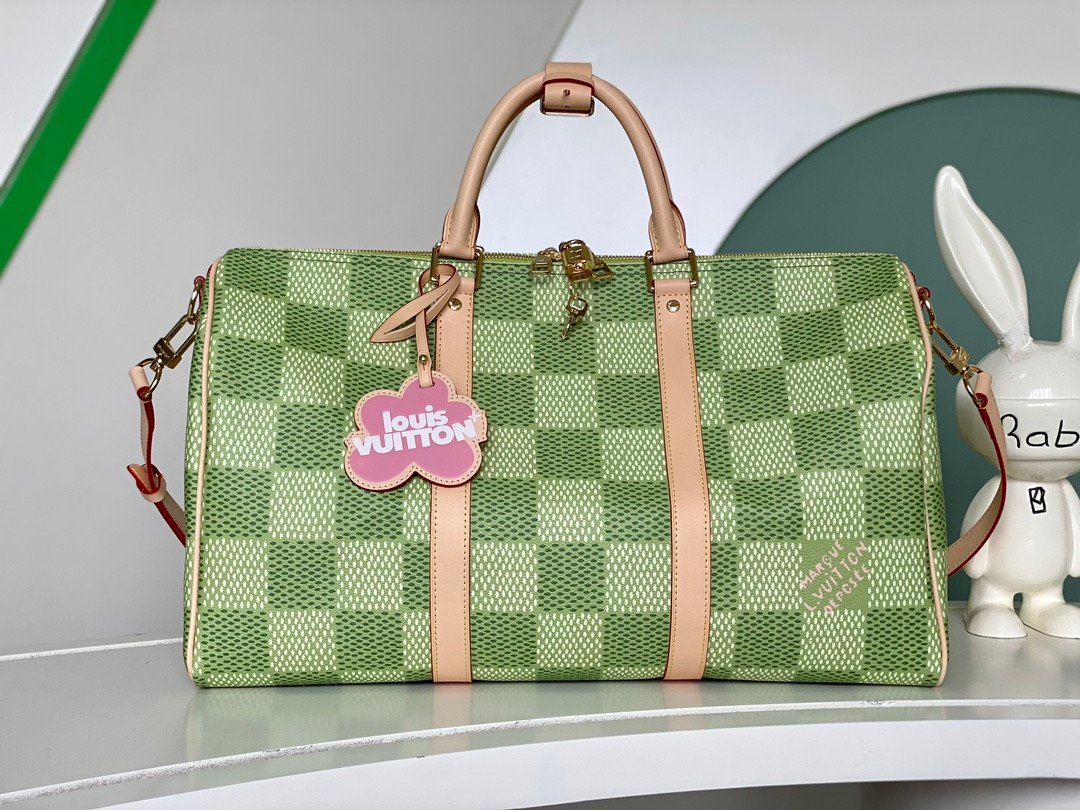 Louis Vuitton Keepall Bandoulière 45 Travel Bag 45cm The Giant Damier Pastel Collection 11