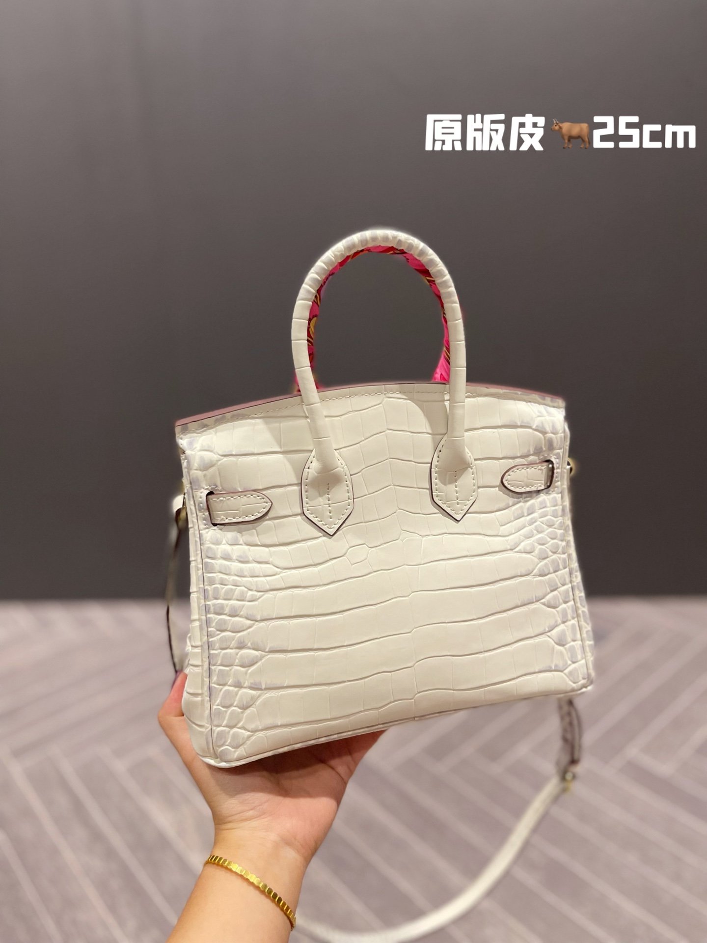 Hermès 25cm Birkin-Style Exotic Crocodile Embossed Leather Handbag Luxury Celebrity Edition 5 Colors 11
