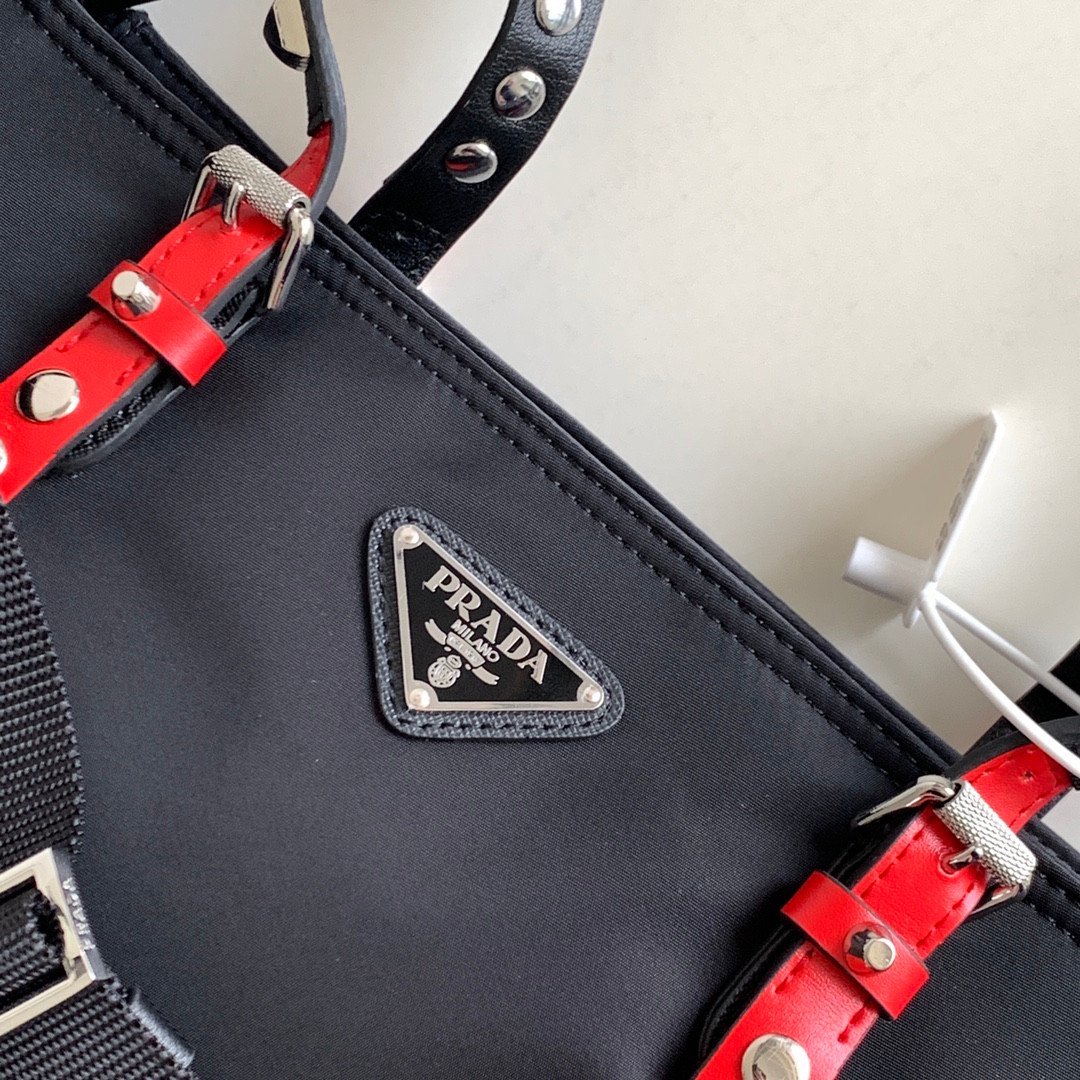 Prada Studded Nylon Tote Bag 34cm The Ultimate Fusion of Edgy Sophistication and Utility 12