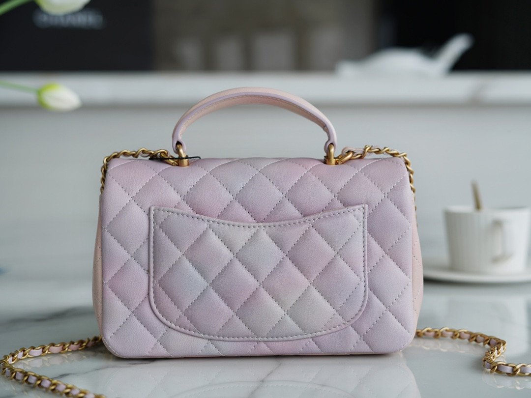 Chanel 22P “King of Bags” Iridescent Gradient Mini CF Top Handle Bag Summer Edition 20cm Shoulder Bag 12