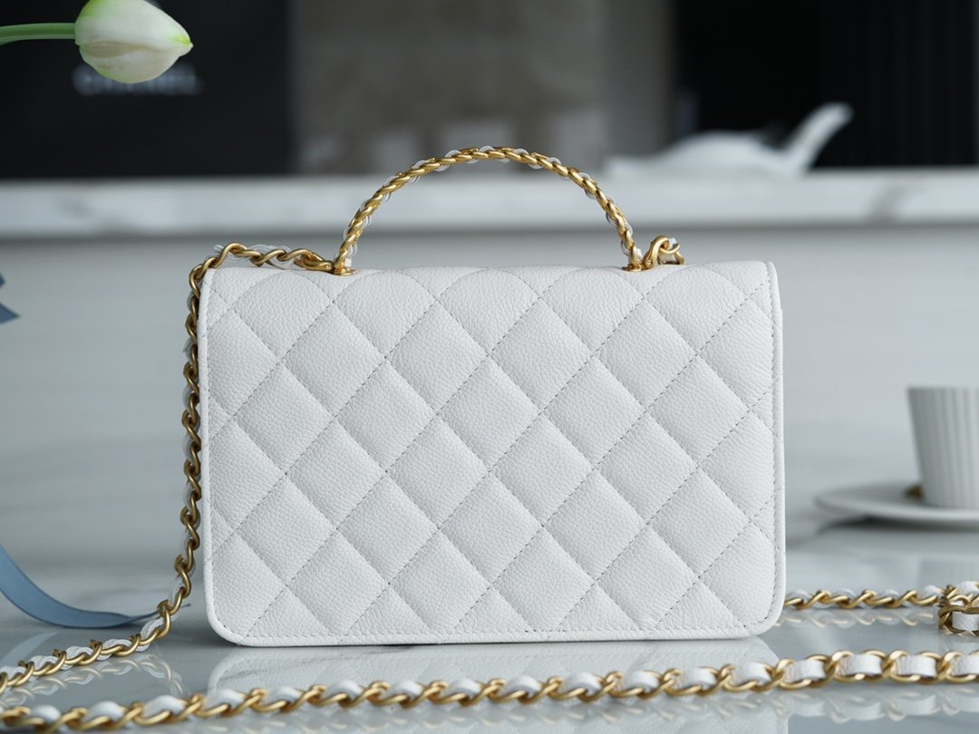 Chanel 22P Spring/Summer Collection The Iconic Top Handle Wallet on Chain (WOC) 19cm Flap Bag 12