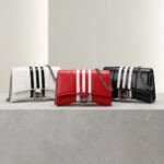 Balenciaga x Adidas Collaboration Hourglass Small Handbag 20cm 3-Stripes Calfskin Chain Crossbody Bag 12