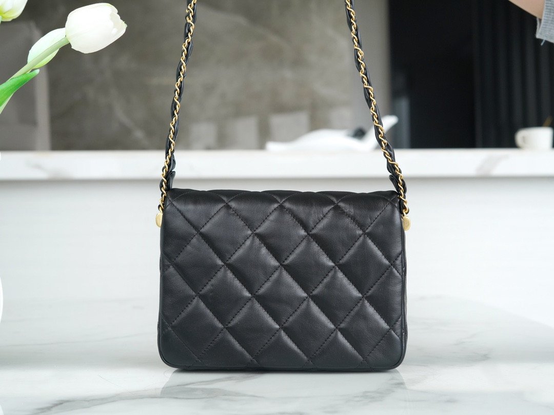 CHANEL 23k Autumn/Winter Collection Wide Strap Quilted Flap Bag 20.5cm 4 Colors 14