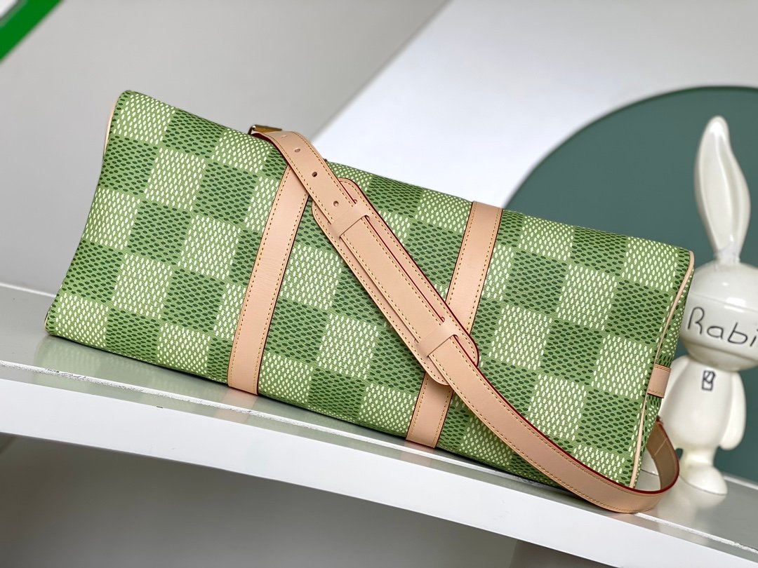 Louis Vuitton Keepall Bandoulière 45 Travel Bag 45cm The Giant Damier Pastel Collection 14