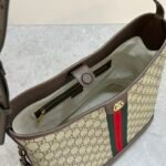 Gucci Ophidia GG Supreme Canvas Shoulder Bucket Bag Web Stripe & Double G Hardware 15