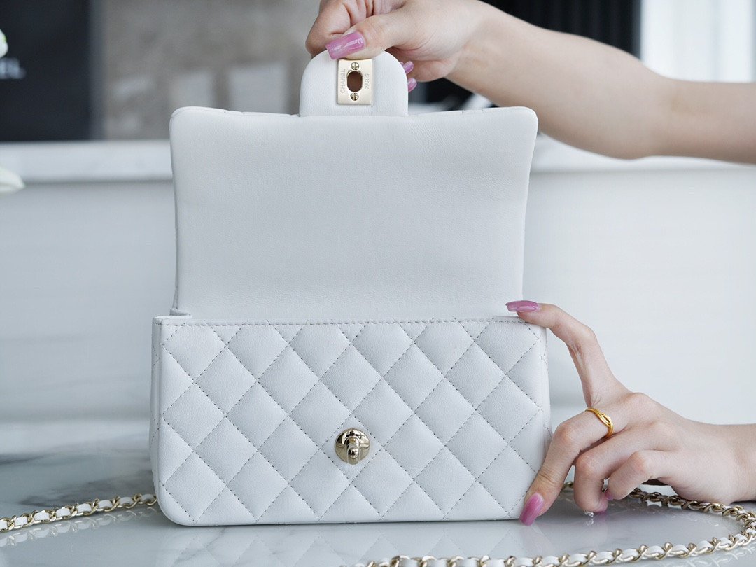 CHANEL 2022P Limited Edition Mini CF Top Handle Bag with 3D Lion Charm 16
