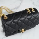 CHANEL 22K Special Edition Adjustable Gold Ball Flap Bag 22cm with Embossed CC Logo and Vintage Gold Hardware 16