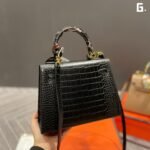 Hermès Croc-Embossed Kelly Style Handbag 25cm Luxury Top-Handle Bag with Signature Charms 16