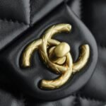 CHANEL 22K Special Edition Adjustable Gold Ball Flap Bag 22cm with Embossed CC Logo and Vintage Gold Hardware 17