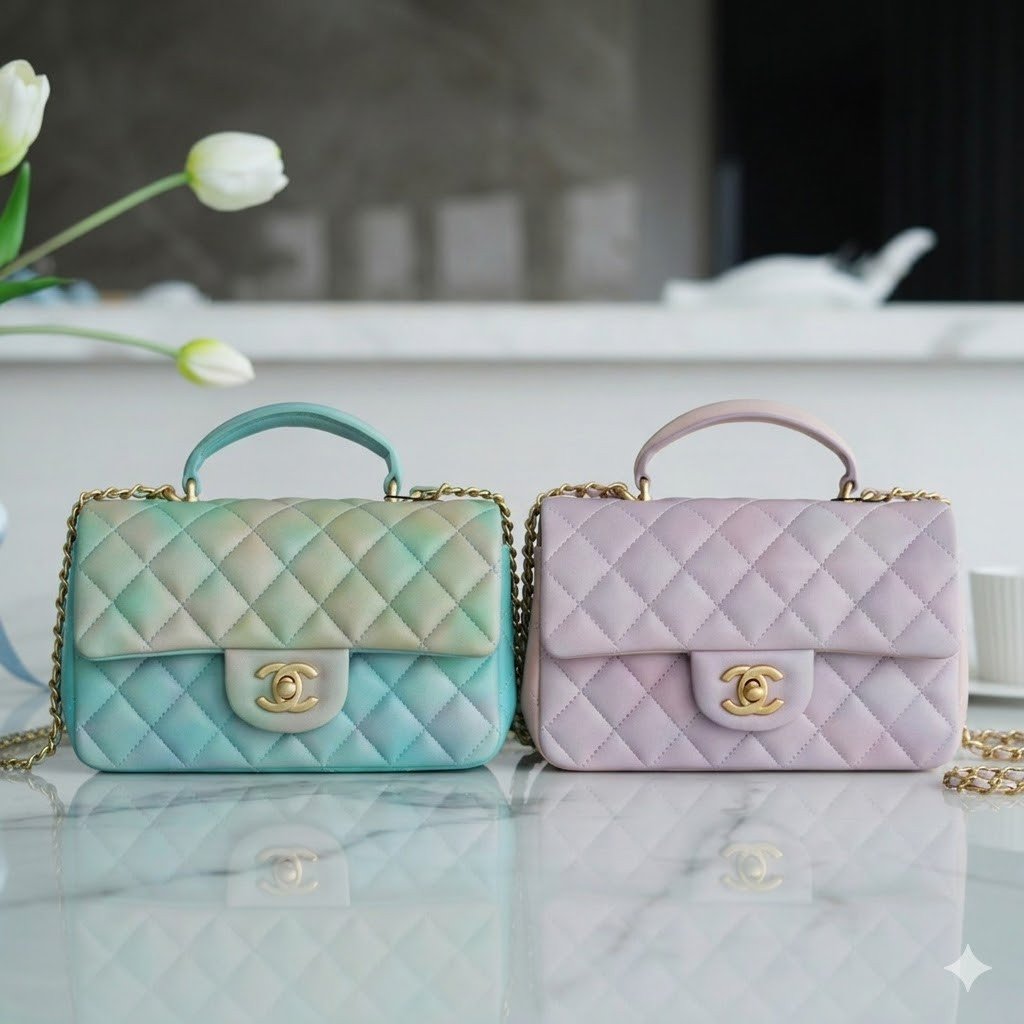Chanel 22P “King of Bags” Iridescent Gradient Mini CF Top Handle Bag Summer Edition 20cm Shoulder Bag 19