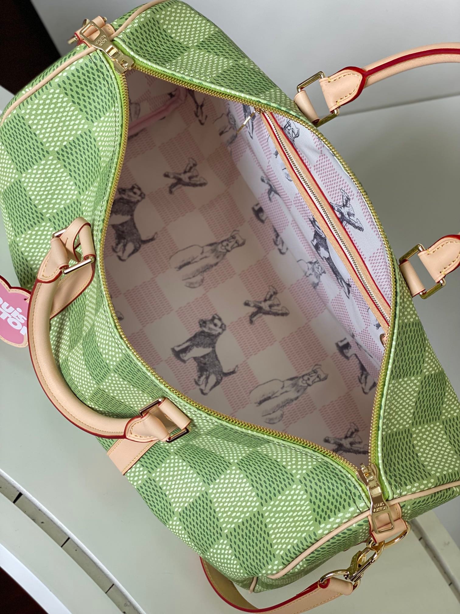 Louis Vuitton Keepall Bandoulière 45 Travel Bag 45cm The Giant Damier Pastel Collection 19
