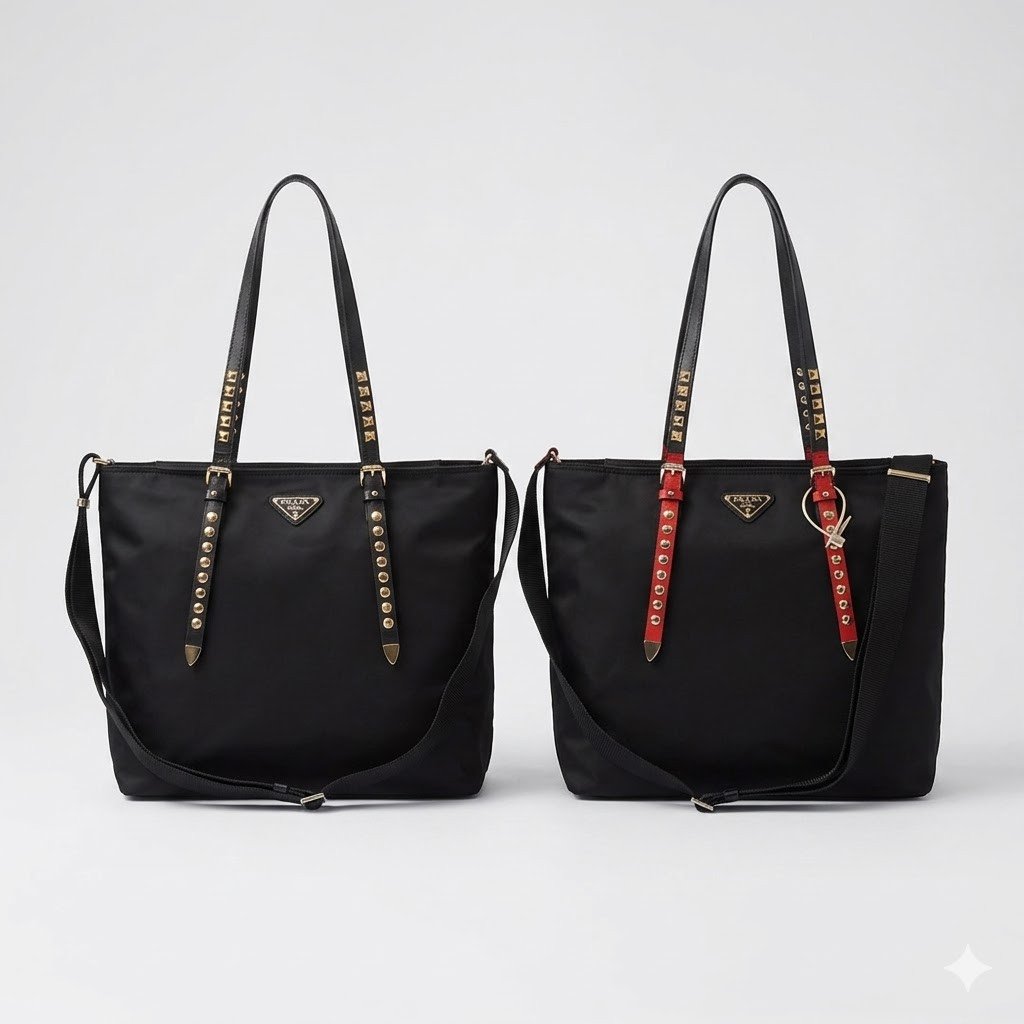 Prada Studded Nylon Tote Bag 34cm The Ultimate Fusion of Edgy Sophistication and Utility 19