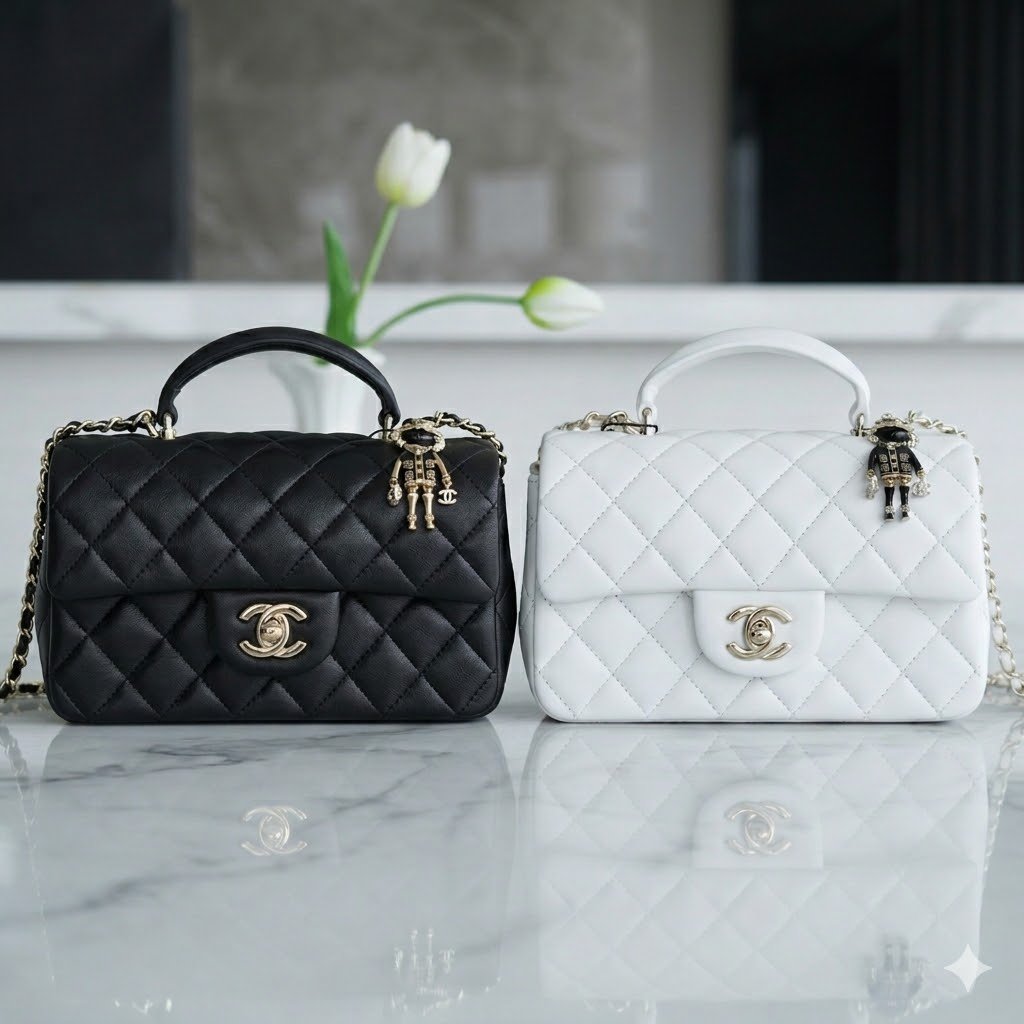 CHANEL 2022P Limited Edition Mini CF Top Handle Bag with 3D Lion Charm 19