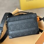 Black Embossed Leather