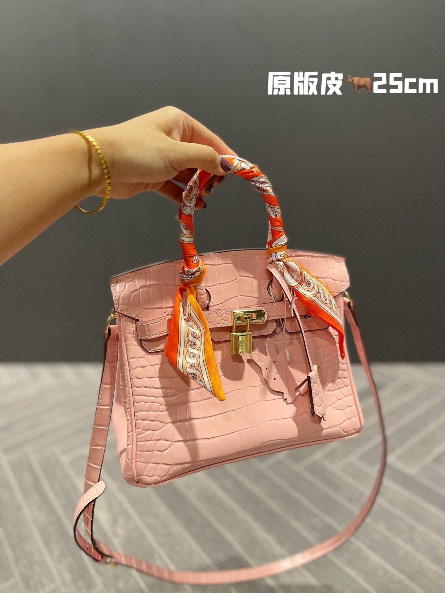 Hermès 25cm Birkin-Style Exotic Crocodile Embossed Leather Handbag Luxury Celebrity Edition 5 Colors 2