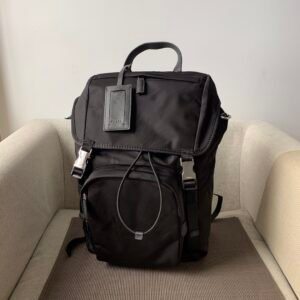 Prada Re-Nylon and Saffiano Leather Backpack Classic Black Unisex Luxury Rucksack