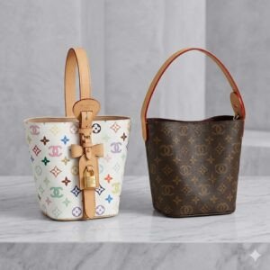 Louis Vuitton Limited Edition Monogram Nano Bucket Bag 2 Colors Iconic Craftsmanship Series