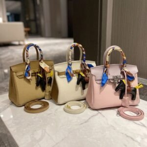 Hermès Birkin Style Luxury Handbag 25cm Full-Grain Genuine Leather Togo Texture Goddess Bag 3 Colors