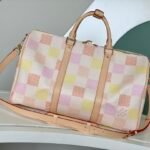 Louis Vuitton Keepall Bandoulière 45 Travel Bag 45cm The Giant Damier Pastel Collection 3
