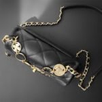 Chanel 23B Fall/Winter Calfskin Quilted Flap Bag with Gold Coin & Iconic Charms 19cm Black 3