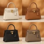 Hermes Epsom Calfskin Kelly-Style Handbag 25cm Luxury Top-Handle Bag with Gold-Tone Hardware