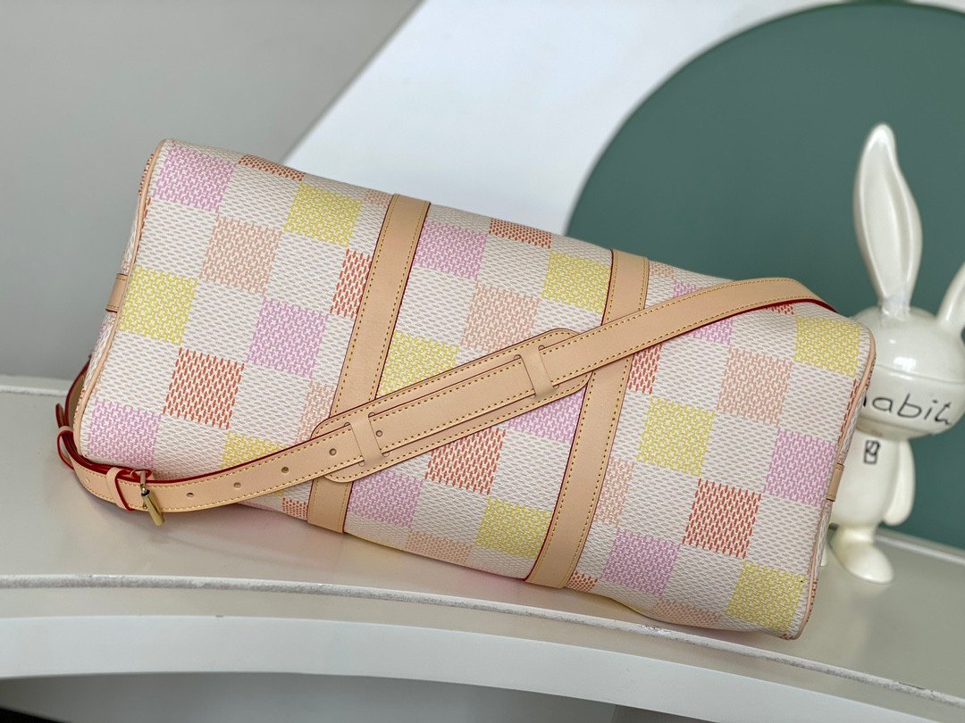 Louis Vuitton Keepall Bandoulière 45 Travel Bag 45cm The Giant Damier Pastel Collection 4