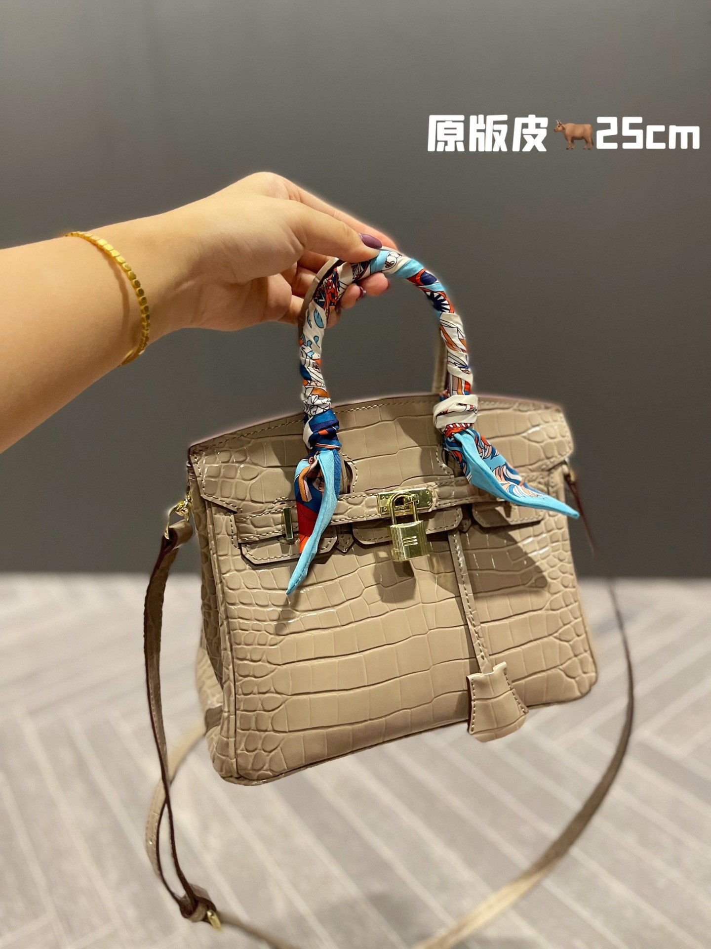 Hermès 25cm Birkin-Style Exotic Crocodile Embossed Leather Handbag Luxury Celebrity Edition 5 Colors 4