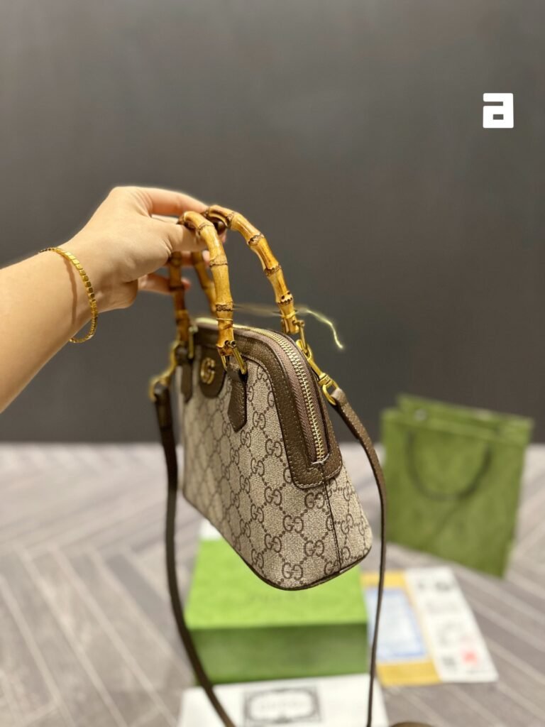 Gucci Bamboo Handle Mini Tote Bag Replica Premium GG Supreme Canvas Bag – Image 4