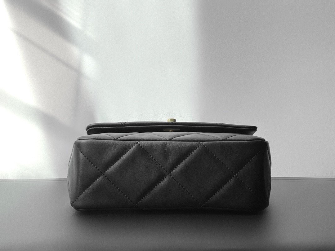 Chanel 23B Fall/Winter Calfskin Quilted Flap Bag with Gold Coin & Iconic Charms 19cm Black 4