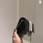 Balenciaga x Adidas Collaboration Hourglass Small Handbag 20cm 3-Stripes Calfskin Chain Crossbody Bag 4