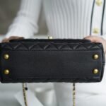 CHANEL Coco Handle Small Flap Bag 24cm in Grained Calfskin Elegant Top Handle Crossbody with Gold-Tone Hardware 5