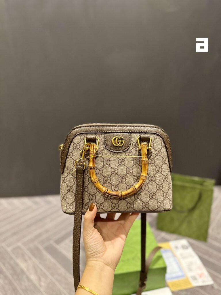 Gucci Bamboo Handle Mini Tote Bag Replica Premium GG Supreme Canvas Bag – Image 5