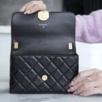 CHANEL 23K Autumn/Winter Collection The Wide Strap Crinkled Calfskin Flap Bag 18cm 5