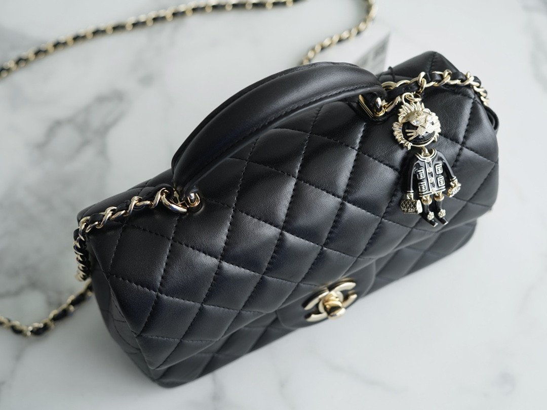 CHANEL 2022P Limited Edition Mini CF Top Handle Bag with 3D Lion Charm 6