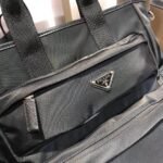 Prada Men’s Premium Re-Nylon Tote Bag Luxury Business & Travel Handbag with Saffiano Leather Trim 6