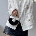 Chanel 23K Camellia Bow Hula Hoop Micro Bag 16cm Quilted Lambskin Evening Clutch & Wristlet 6