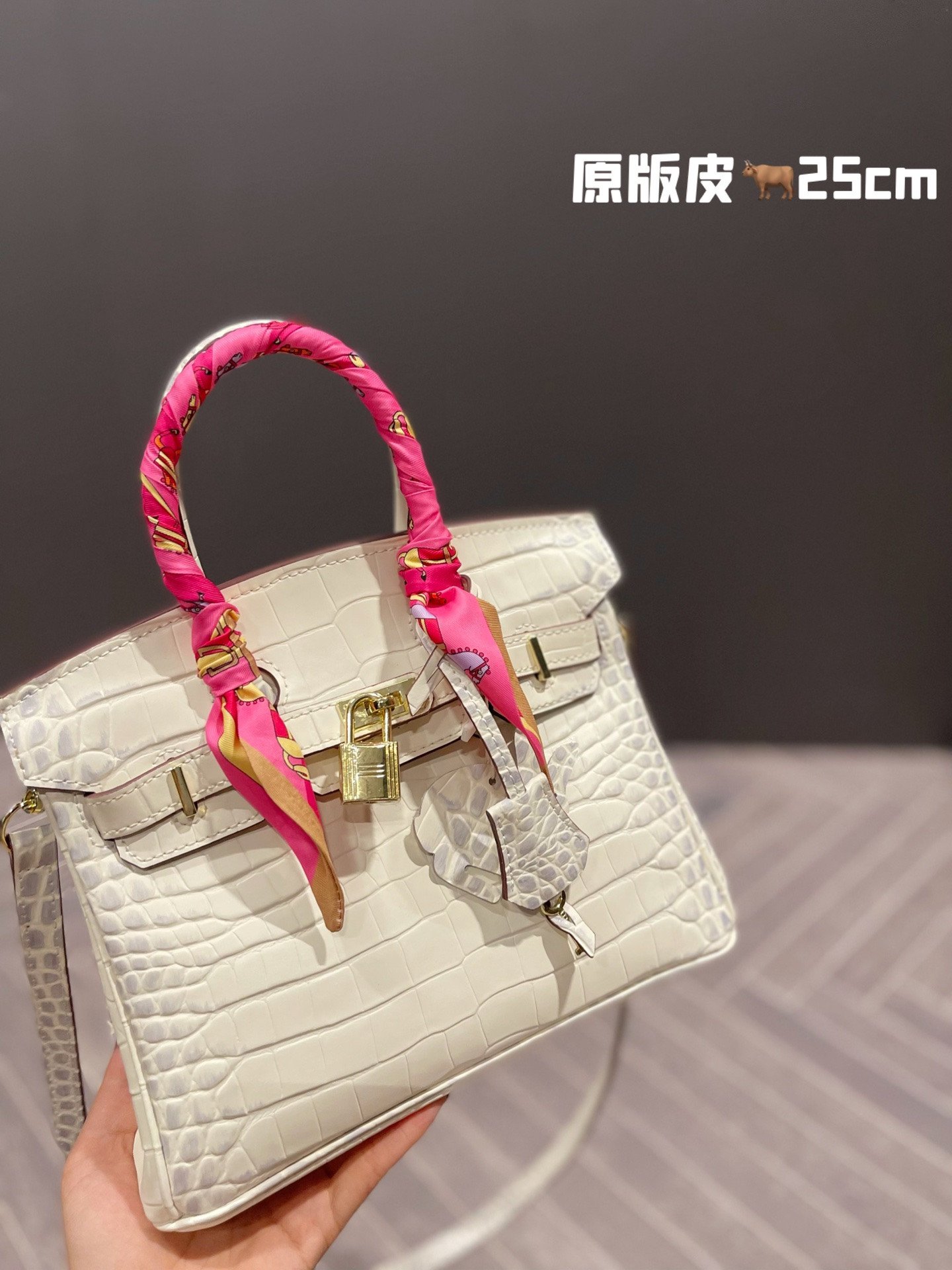 Hermès 25cm Birkin-Style Exotic Crocodile Embossed Leather Handbag Luxury Celebrity Edition 5 Colors 7