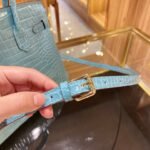 Hermès Queen Birkin Style Crocodile-Embossed Genuine Leather Handbag 30cm with Detachable Shoulder Strap 7