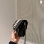 Balenciaga x Adidas Collaboration Hourglass Small Handbag 20cm 3-Stripes Calfskin Chain Crossbody Bag 7