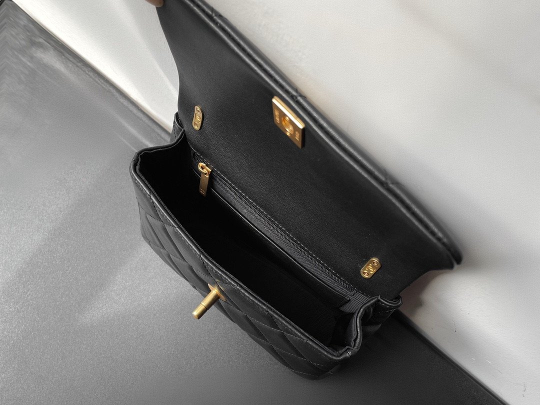 Chanel 23B Fall/Winter Calfskin Quilted Flap Bag with Gold Coin & Iconic Charms 19cm Black 7