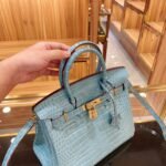 Hermès Queen Birkin Style Crocodile-Embossed Genuine Leather Handbag 30cm with Detachable Shoulder Strap 8