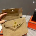 Hermès Croc-Embossed Kelly Style Handbag 25cm Luxury Top-Handle Bag with Signature Charms 8