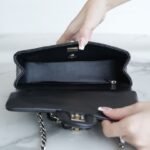 Chanel 23K Autumn/Winter Mini Classic Flap Bag 20cm The “Double C” Top Handle in Premium Quilted Leather 8