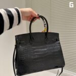 Hermès Birkin 30cm Handbag Premium Exotic Leather 3 Colors Black/Red/Brown 9