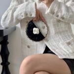 Chanel 23K Camellia Bow Hula Hoop Micro Bag 16cm Quilted Lambskin Evening Clutch & Wristlet 9