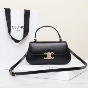 Celine Triomphe Lola Top Handle Bag 22cm Luxury Italian Calfskin Leather Crossbody Handbag for Women 1