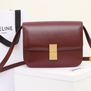 Celine Medium Classic Box Bag 24cm Calfskin Minimalist Crossbody Shoulder Bag for Women 3 Colors Tofu Bag 1