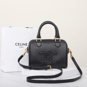Celine Small Boston Bag 20cm Cuir Triomphe Smooth Calfskin Leather Crossbody Handbag for Women Top-Handle Doctor Bag 1