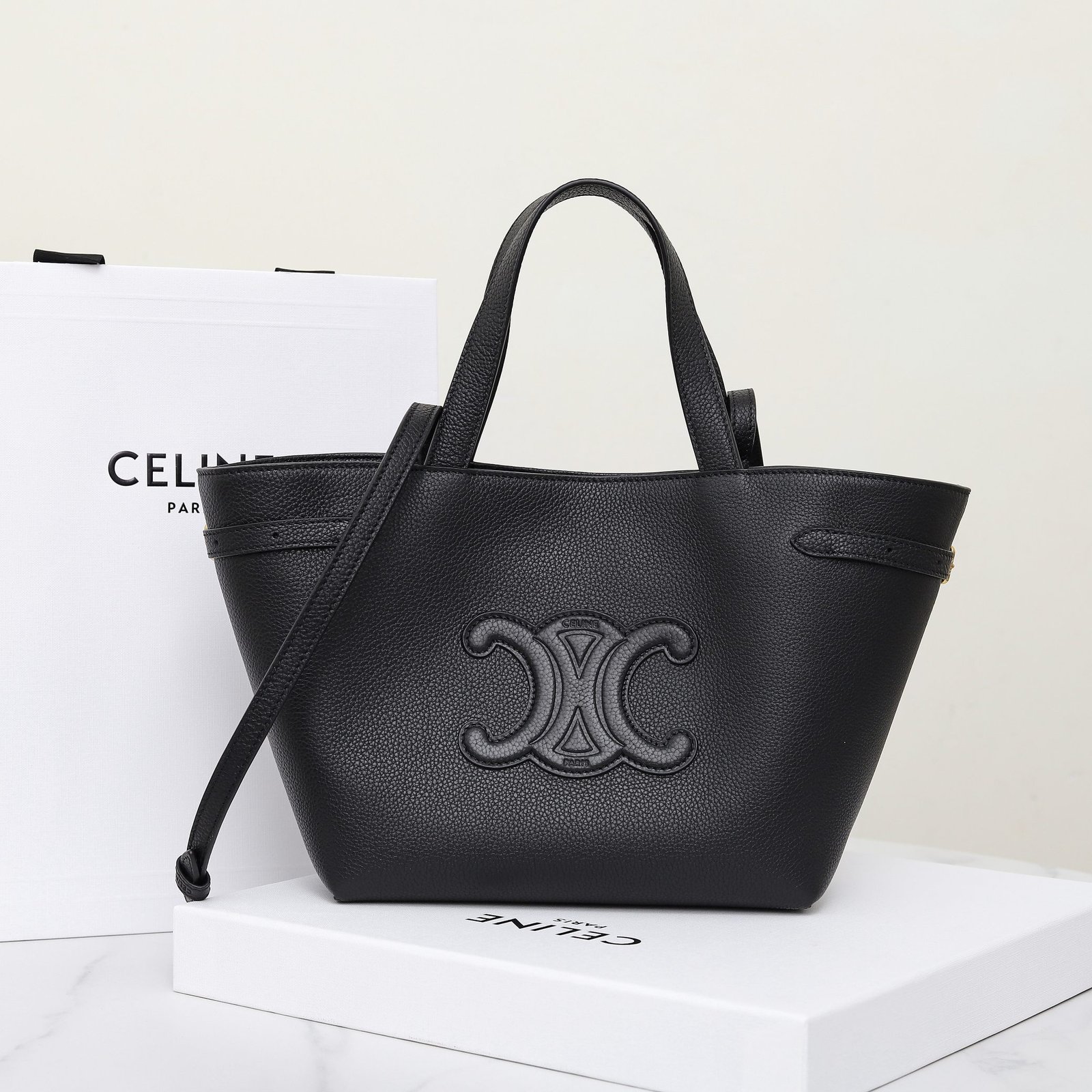 CELINE Small Anais Tote Bag 20.5cm Italian Calfskin Transformable Cuir Triomphe 2-Way Crossbody Bucket Bag 1