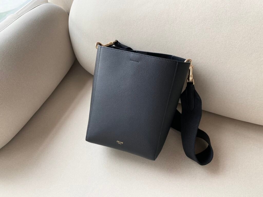 Celine Sangle Bucket Bag Small Grained Calfskin 11 Colors Shoulder Bag with Wool Strap – Image 1